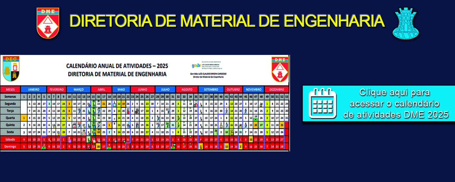 Calendário de Atividades DME - 2025
